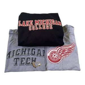 MICHIGAN ASSORTED APPAREL MIX LOT OF 3 HOCKEY + COLLEGE SHIRTS